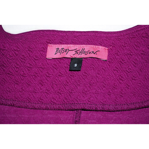 Betsey Johnson Magenta Mini Dress – Puff Sleeve Sweetheart Neck – Made in USA S - Picture 10 of 12